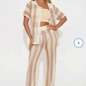 Hayden Crochet Pant Set - Taupe/combo SOLD OUT!